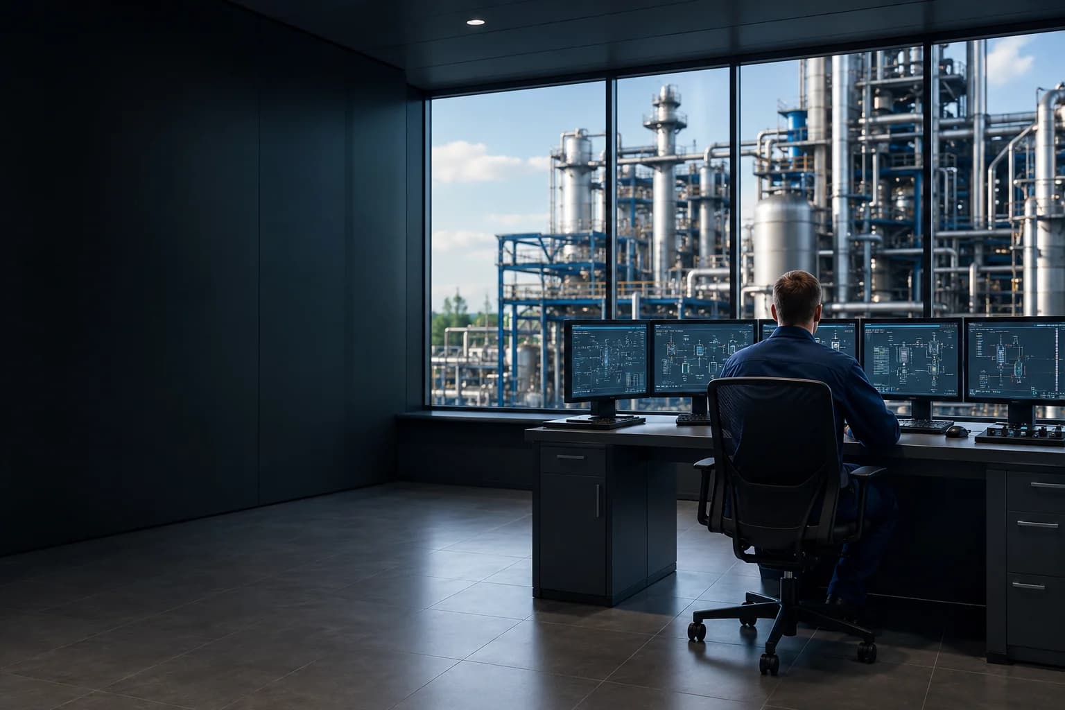 Illustrative process plant control room