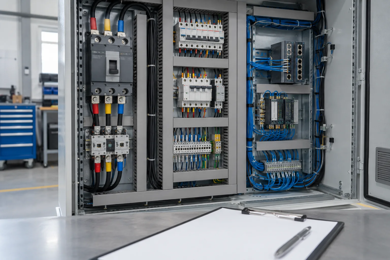 Illustrative control cabinet prepared for security assessment