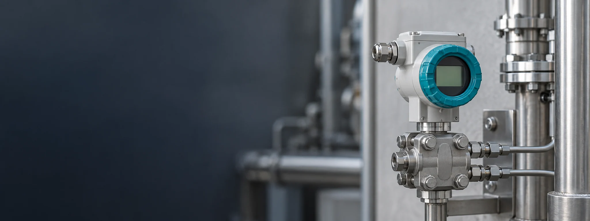 Illustrative modern differential-pressure transmitter and manifold